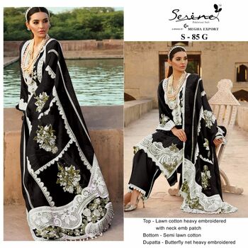 SERENE S 85 LAWN COTTON PAKISTANI SUITS NEW CATALOGUE