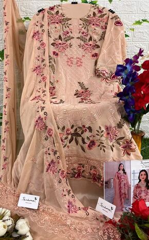 SERENE S 119 FOUX GEORGETTE EMBROIDERY PAKISTANI SUITS CATALOGUE