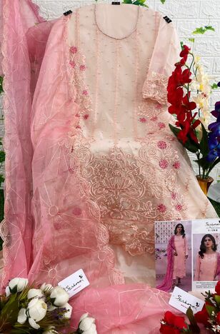 SERENE S 128 ORGANZA EMBROIDERY PAKISTANI SUITS CATALOGUE