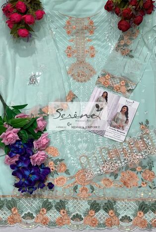 SERENE RAMSHA RANGOON FOUX GEORGETTE PAKISTANI SUITS CATALOGUE