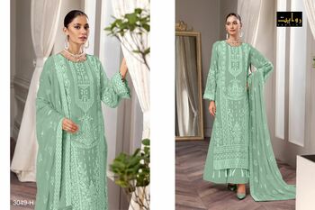 RAWAYAT EMAAN ADEEL VOL 14 FOUX GEORGETTE PAKISTANI SUITS NEW CATALOGUE