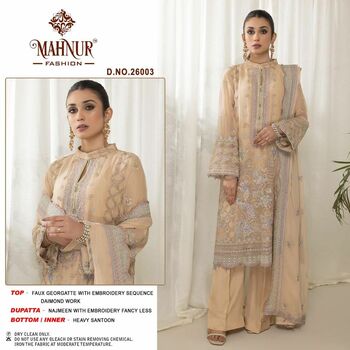 MAHNUR FASHION MAHNUR VOL 26 GEORGETTE PAKISTANI SUITS AT SURAT