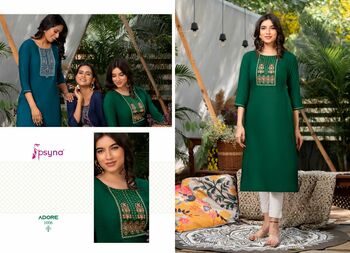 PSYNA ADORE RAYON SLUB EMBROIDERY KURTIS AT BEST PRICE