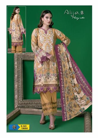 KEVAL FAB ALIJA B VOL 19 COTTON KARACHI PRINTED SUITS CATALOGUE