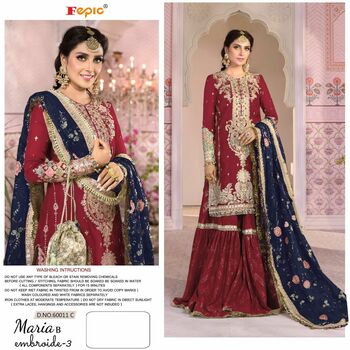 FEPIC MARIA B EMBROIDE 3 D.NO 66011 PAKISTANI HEAVY SUITS COLLECTION