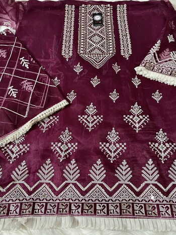 HOOR TEX OR 15 ORGANZA EMBROIDERY PAKISTANI SUITS