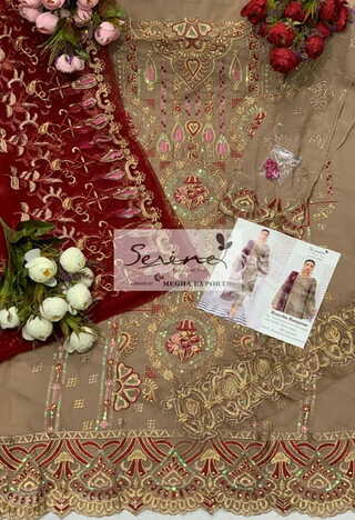 SERENE RAMSHA RANGOON FOUX GEORGETTE PAKISTANI SUITS CATALOGUE