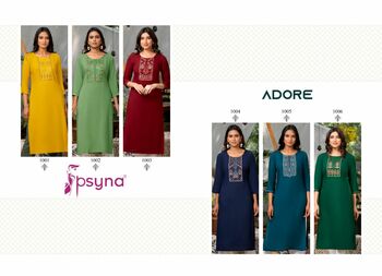 PSYNA ADORE RAYON SLUB EMBROIDERY KURTIS AT BEST PRICE