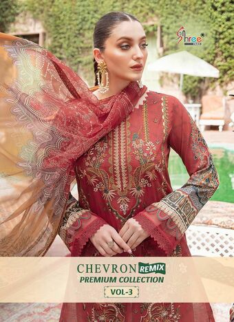 SHREE FABS CHEVRON REMIX PREMIUM COLLECTION VOL 3 PAKISTANI SUITS LATEST CATALOGUE