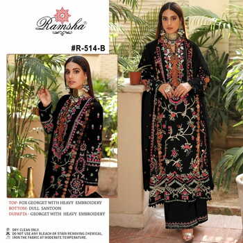 RAMSHA PRESENT R 514 NX GEORGETTE EMBROIDERY PAKISTANI SUITS