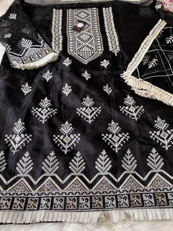 HOOR TEX OR 15 ORGANZA EMBROIDERY PAKISTANI SUITS