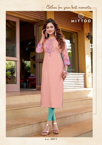 MITTOO RIHANA VOL 2 RAYON HANDWORK KURTIS MANUFACTURER SURAT