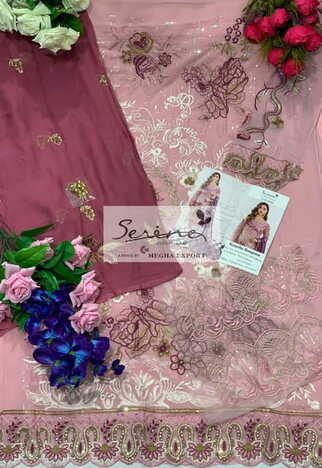 SERENE RAMSHA RANGOON FOUX GEORGETTE PAKISTANI SUITS CATALOGUE