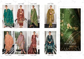 MUMTAZ ARTS ZAREENA JAM SATIN DIGITAL PRINT SUITS CATALOGUE