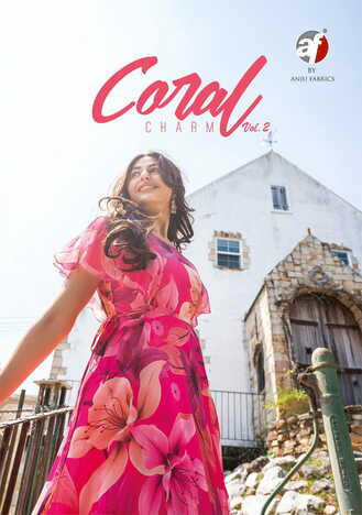 ANJU FABRICS CORAL CHARM VOL 2 VISCOSE CHIFFON PRINT KURTIS SUMMER COLLCETION