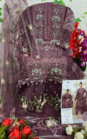 AL KHUSHBU TAWAKKAL VOL 5 BUTTERFLY NET EMBROIDERY PAKISTANI SUITS