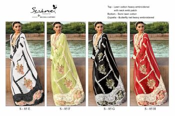 SERENE S 85 LAWN COTTON PAKISTANI SUITS NEW CATALOGUE