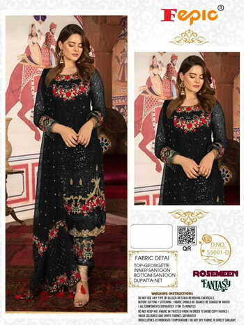 FEPIC ROSEMEEN 55001 FOUX  GEORGETTE PAKISTANI SUITS