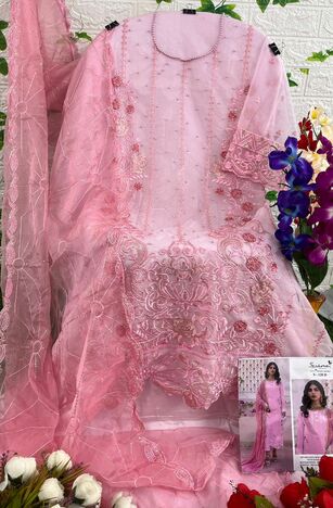 SERENE S 128 ORGANZA EMBROIDERY PAKISTANI SUITS CATALOGUE