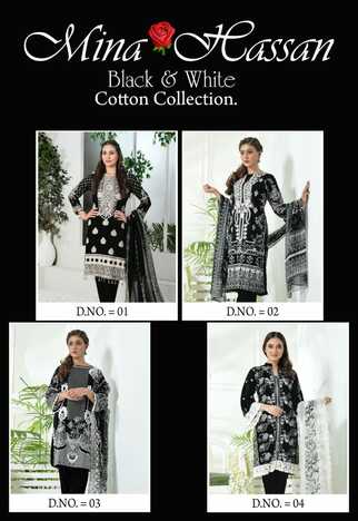 MINA HASSAN BLACK & WHITE COTTON COLLECTION 2022