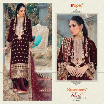 FEPIC ROSEMEEN VELVET EMBROIDERY SUITS WINTER COLLECTION