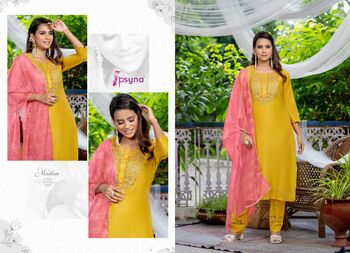 PSYNA MUSKAN KURTI PANT WITH DUPATTA LATEST CATALOGUE