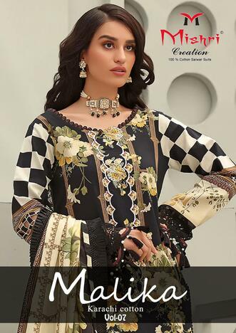 MISHRI CREATION MALIKA VOL 7 KARACHI COTTON PRINTED SUITS BEST PRICE