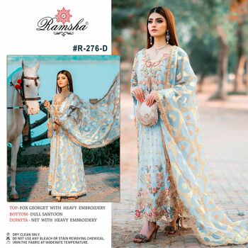 RAMSHA PRESENT R 276 NX EMBROIDERED PAKISTANI SUITS WHOLESALE