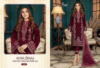 SHREE FABS ADAN LIBAAS VELVET PAKISTANI SUITS WHOLESALER SURAT