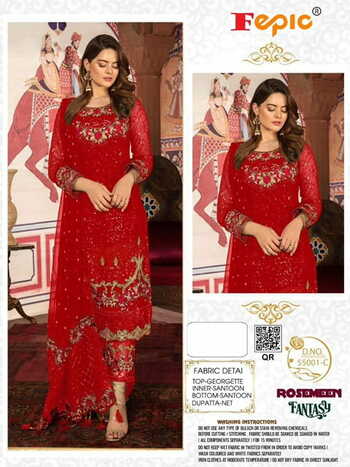 FEPIC ROSEMEEN 55001 FOUX  GEORGETTE PAKISTANI SUITS