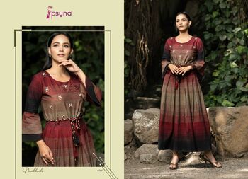 PSYNA PANKHUDI VOL 4 DESIGNER GOWN STYLE KURTI COLLECTION 2022