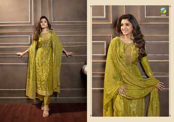 VINAY TUMBAA SILVER LINE DOLA JACQURAD READYMADE SUITS SURAT