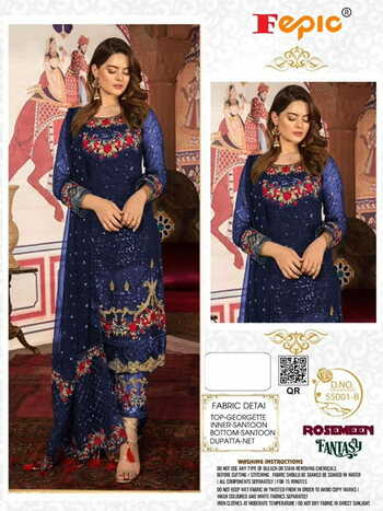 FEPIC ROSEMEEN 55001 FOUX  GEORGETTE PAKISTANI SUITS