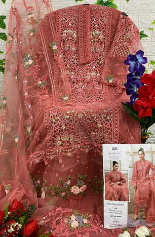 AL KHUSHBU TAWAKKAL VOL 5 BUTTERFLY NET EMBROIDERY PAKISTANI SUITS