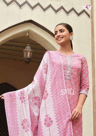 S4U RABTA COTTON KURTI PANT WITH DUPATTA NEW COLLECTION 2022