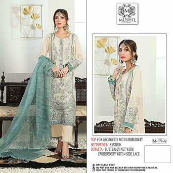 MUSHQ M 178 FOUX GEORGETTE EMBROIDERY SUITS BY SHRADDHA DESIGNER