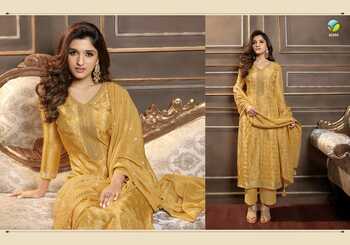 VINAY TUMBAA SILVER LINE DOLA JACQURAD READYMADE SUITS SURAT