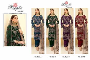 RAMSHA R 468 NX GEORGETTE PAKISTANI SALWAR SUITS CATALOGUE