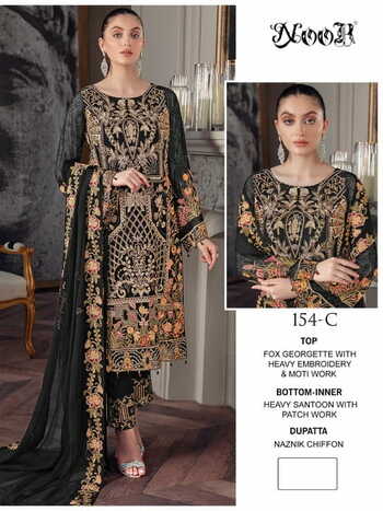 NOOR 154 SERIES GEORGETTE EMBROIDERY PAKISTANI SUITS