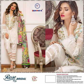 SHANAYA ROSE BRIDAL S 71 GEORGETTE DESIGNER PAKISTANI SUITS