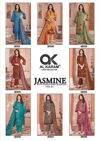 AL KARAM JASMINE VOL 3 SALWAR KAMEEZ DISTRIBUTOR IN SURAT 