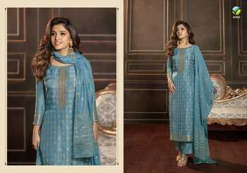 VINAY TUMBAA SILVER LINE DOLA JACQURAD READYMADE SUITS SURAT