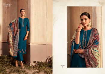 BELLIZA GULZAAR PURE JAM EMBROIDERY TOP WITH PURE MAL DUPATTA SUITS