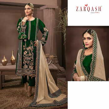 ZARQASH VELVET EMBROIDERY PAKISTANI SUITS WINTER CATALOGUE