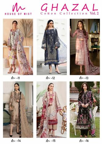 HOUSE OF MIST GHAZAL VOL 2 DESIGNER KARACHI SUITS NEW CATALOGUE