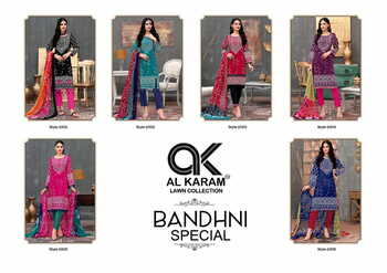 AL KARAM BANDHNI SPECIAL PAKISTANI LAWN SUITS CHEAPEST PRICE