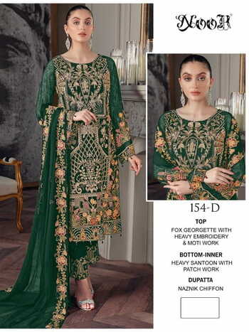 NOOR 154 SERIES GEORGETTE EMBROIDERY PAKISTANI SUITS