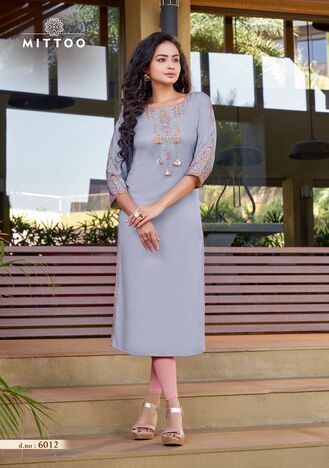 MITTOO RIHANA VOL 2 RAYON HANDWORK KURTIS MANUFACTURER SURAT