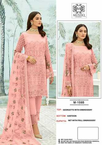 MUSHQ M 159 FOX GEROGETTE PAKISTANI SUITS BY SHRADDHA