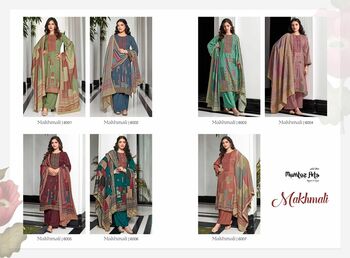 MUMTAZ ARTS MAKHMALI PASHMINA DESIGNER PRINT EMBROIDERY SUITS WINTER CATALOGUE